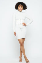 Load image into Gallery viewer, Snatched Waist Mini Dress - White
