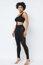 Load image into Gallery viewer, Go With The Flow Ruched Leggings Set - Black
