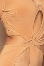 Load image into Gallery viewer, Oh My My Cutout Mini Dress - Camel
