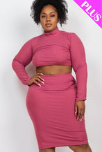Load image into Gallery viewer, Up To No Good Ribbed Midi Skirt Set - Mauve
