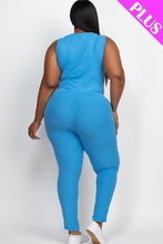 Load image into Gallery viewer, Keep It Simple Ribbed Jumpsuit - Ibiza Blue
