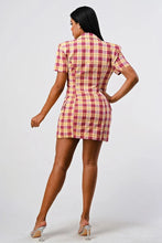 Load image into Gallery viewer, Invading Your Privacy Plaid Blazer Dress - Pink/Combo

