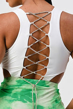 Load image into Gallery viewer, Lani Diamond Lace Up Dress - Green Combo
