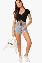 Load image into Gallery viewer, Taylor Ruched Crop Top - Black
