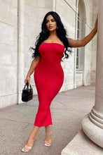 Load image into Gallery viewer, Plus KiKi Tube Bodycon Dress - Red
