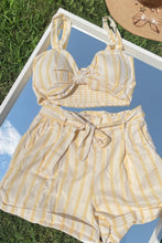 Load image into Gallery viewer, Cameryn Tie Waist Shorts Set - Yellow
