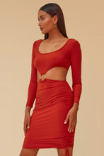 Load image into Gallery viewer, Can’t Deny It Ruched Dress - Rust
