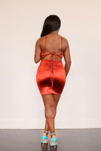 Load image into Gallery viewer, Give It Up Satin Mini Skirt - Rust
