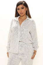Load image into Gallery viewer, Marianna Sequin Pant Set - Silver
