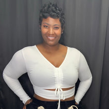 Load image into Gallery viewer, Been There And Back Ruched Crop Top - White
