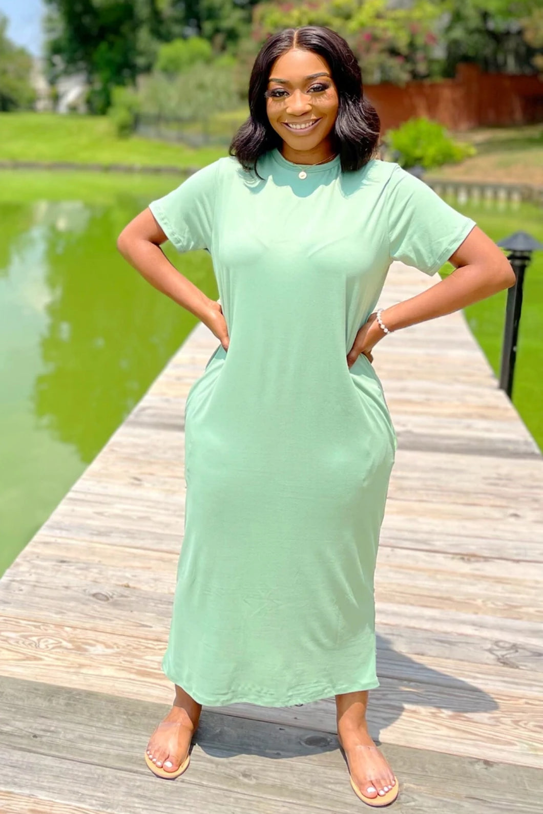 Zazie T-Shirt Dress - Green Bay