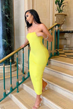 Load image into Gallery viewer, KiKi Tube Bodycon Dress - Yellow
