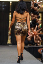 Load image into Gallery viewer, Leopard Mami Satin Mini Dress - Brown/Combo
