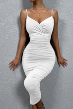 Load image into Gallery viewer, Lynnea Ruched Midi Dress - White
