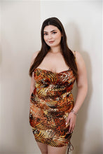 Load image into Gallery viewer, Tristin Mini Dress - Brown/combo
