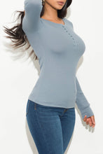 Load image into Gallery viewer, My Favorite Henley Top - Blue
