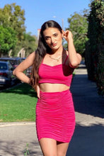 Load image into Gallery viewer, That’s The Motive Skirt Set - Fuchsia
