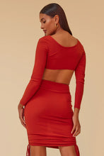 Load image into Gallery viewer, Can’t Deny It Ruched Dress - Rust
