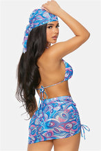 Load image into Gallery viewer, Pina Colada Dreams Mesh Coverup Skirt - Blueberry
