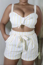 Load image into Gallery viewer, Cameryn Tie Waist Shorts Set - Yellow
