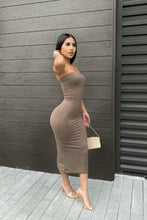 Load image into Gallery viewer, KiKi Tube Bodycon Dress - Taupe
