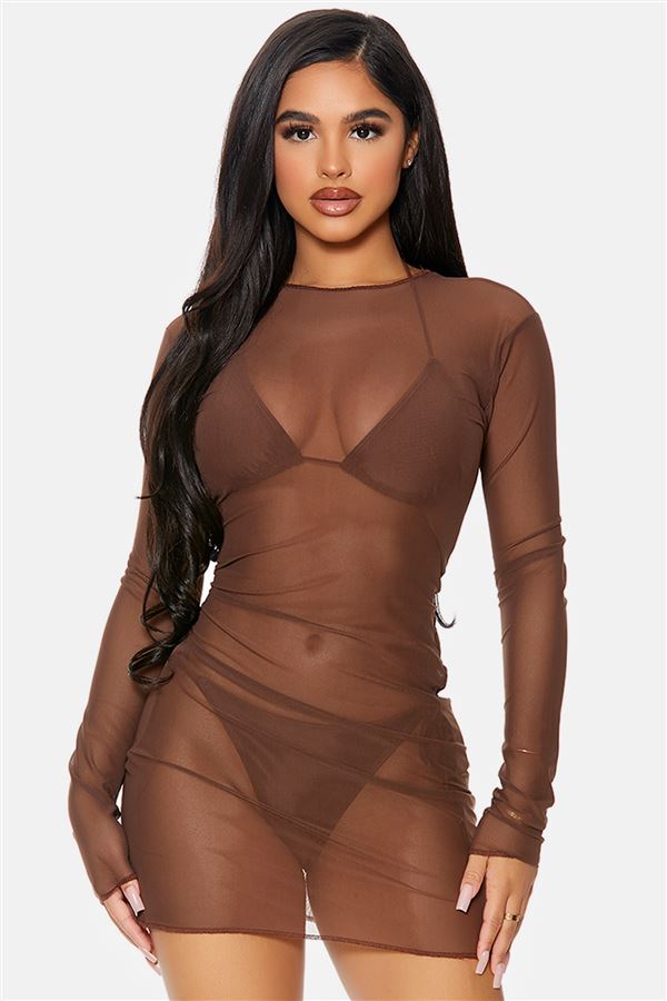 Summer Heat Coverup Dress - Chocolate