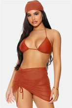 Load image into Gallery viewer, Pina Colada Dreams Mesh Coverup Skirt - Rust
