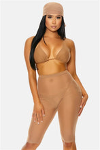 Load image into Gallery viewer, See Me Now Mesh Coverup Biker Shorts - Mocha
