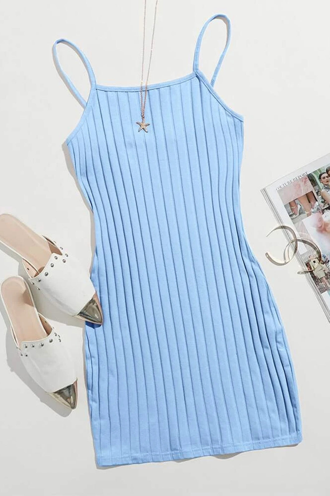 Easy And Simple Sweater Dress - Iris Blue