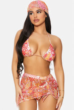 Load image into Gallery viewer, Pina Colada Dreams Mesh Coverup Skirt - Raspberry
