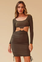 Load image into Gallery viewer, Can’t Deny It Ruched Dress - Olive
