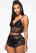 Load image into Gallery viewer, Dream Of Me Lace 2 Piece PJ Set - Black

