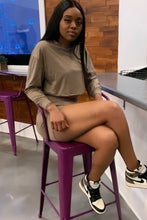Load image into Gallery viewer, Remind Me Long Sleeve Crop Top Shorts Set - Taupe
