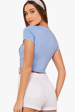 Load image into Gallery viewer, Taylor Ruched Crop Top - Blue
