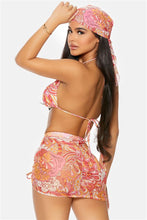 Load image into Gallery viewer, Pina Colada Dreams Mesh Coverup Skirt - Raspberry
