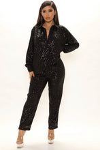 Load image into Gallery viewer, Marianna Sequin Pant Set - Black
