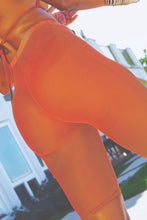 Load image into Gallery viewer, See Me Now Mesh Coverup Biker Shorts - Rust
